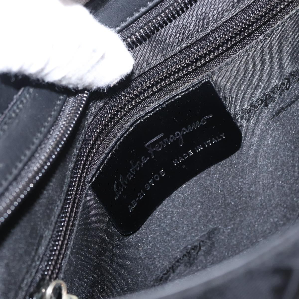 Salvatore Ferragamo Vintage Shoulder Bag Canvas, Black, Canvas, Shoulder Bag