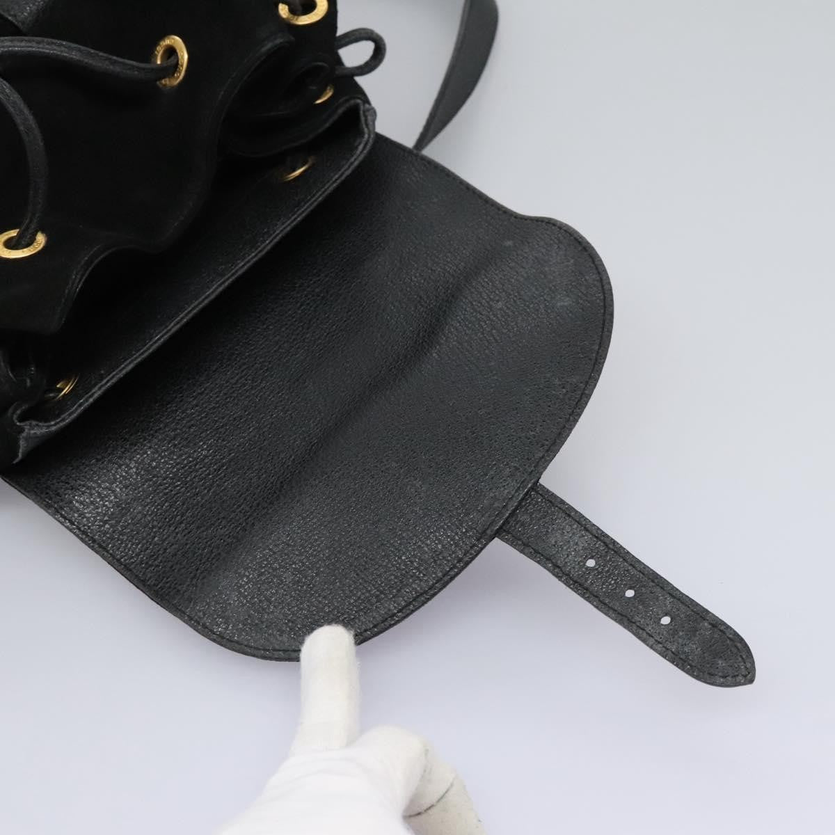 Gucci Vintage Bamboo Backpack Suede and Leather, Black, Suede, Backpack