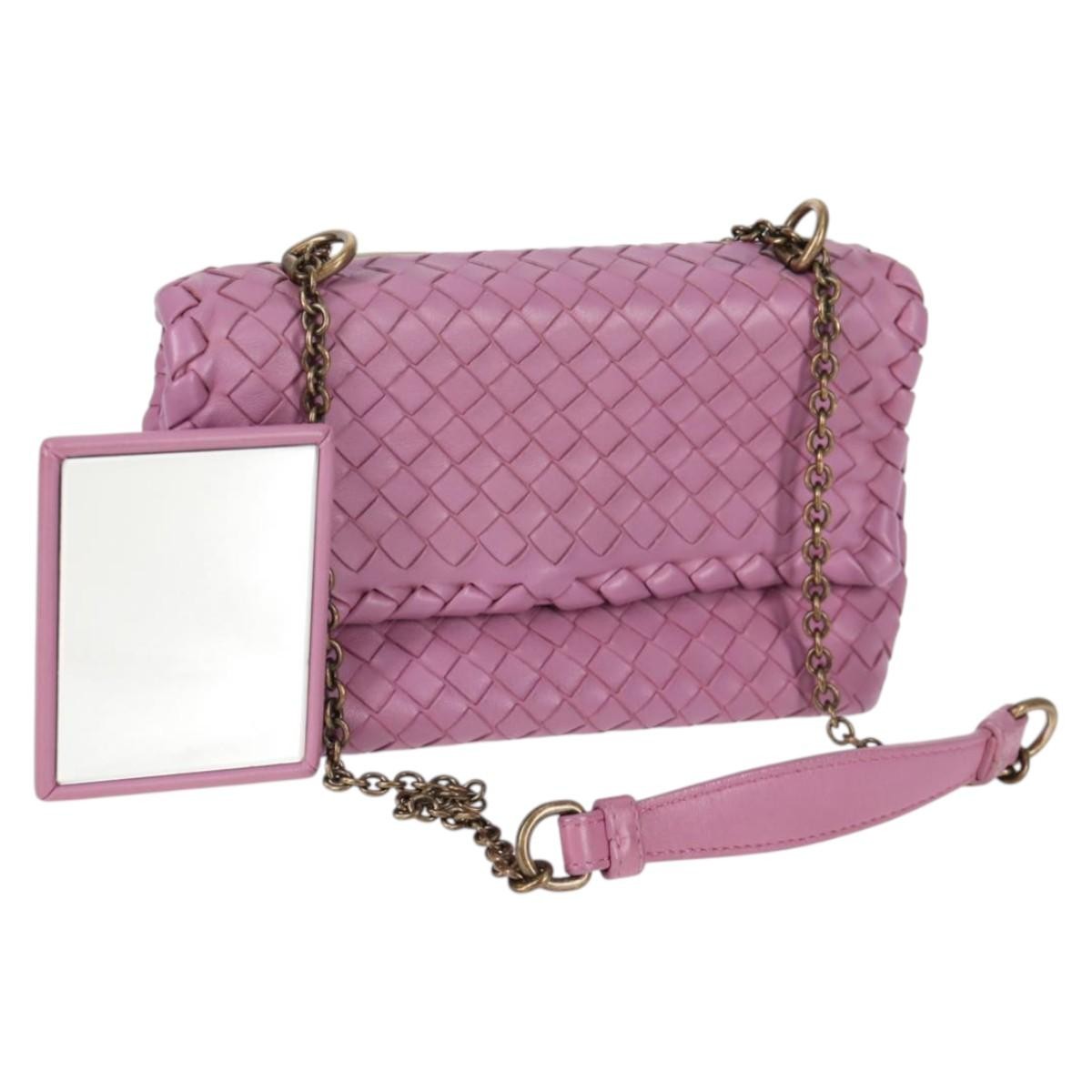 Bottega Veneta Olimpia Crossbody Bag Intrecciato Nappa, PURPLE, LEATHER, Crossbody bag