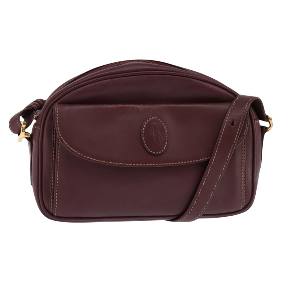 cartier Must de Cartier Shoulder Bag Leather, BURGUNDY, LEATHER, Shoulder bag