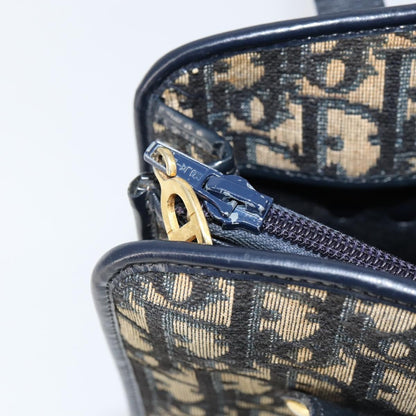 Christian Dior Vintage CD Trotter Handbag Canvas, NAVY, CANVAS, Handbag