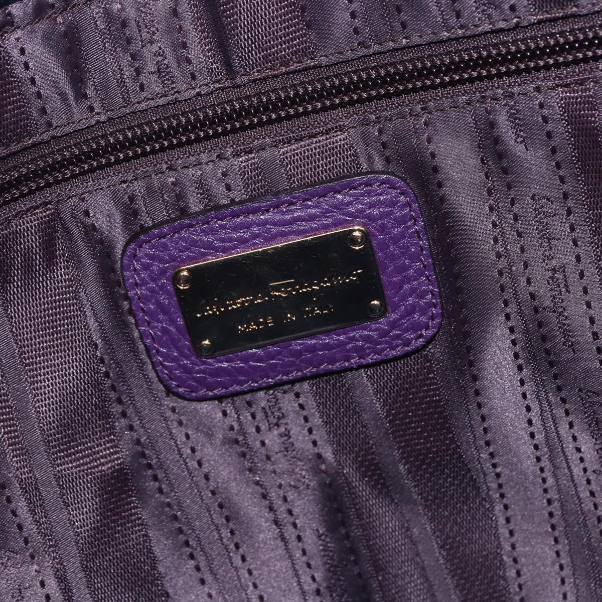 Salvatore Ferragamo Gancini Tote Leather, PURPLE, LEATHER, Tote bag