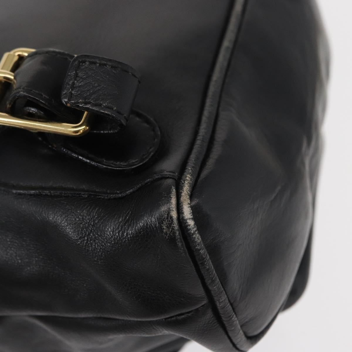 Gucci Vintage Bamboo Backpack Leather, BLACK, LEATHER, Backpack