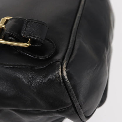 Gucci Vintage Bamboo Backpack Leather, BLACK, LEATHER, Backpack