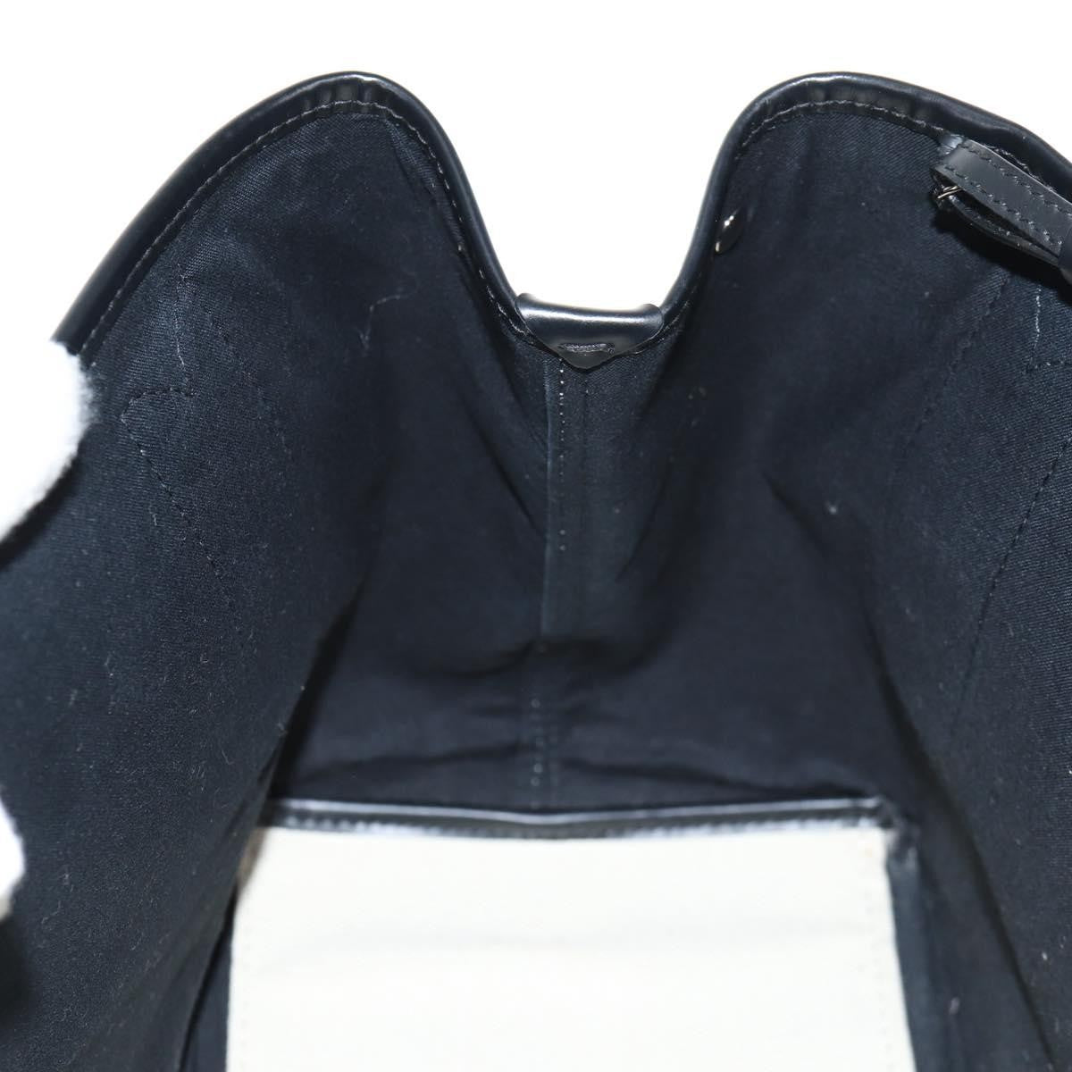 Balenciaga Navy Cabas Canvas with Leather, WHITE, CANVAS, Tote bag