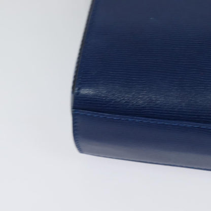 Celine Circle logo Leather, BLUE, LEATHER, Handbag