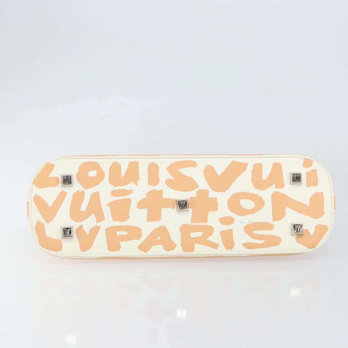 Louis Vuitton Alma Handbag Limited Edition Graffiti Leather, WHITE, CANVAS, Handbag