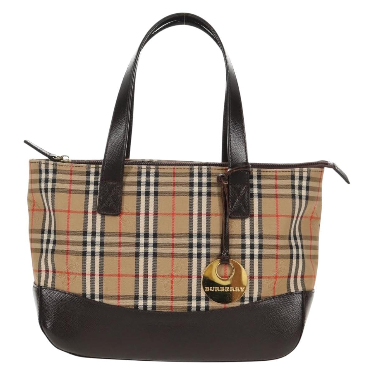 Burberry Nova Check Handbag Nova Check Canvas and leather, BEIGE, CANVAS, Handbag