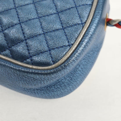 Gucci Trapuntata Camera Shoulder Bag Lambskin, BLUE, LEATHER, Shoulder bag