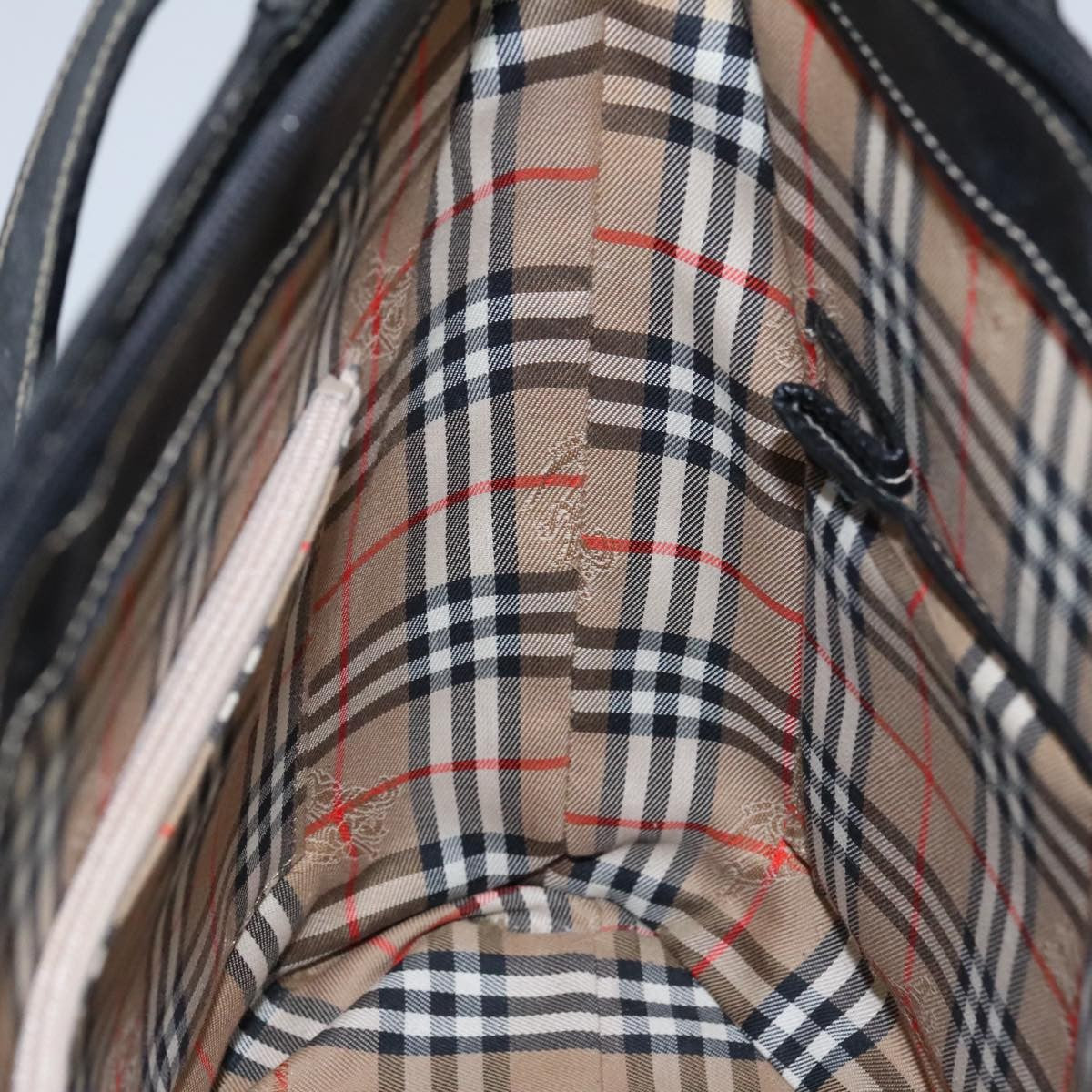 Burberry Handle Tote Leather, BLACK, LEATHER, Tote bag