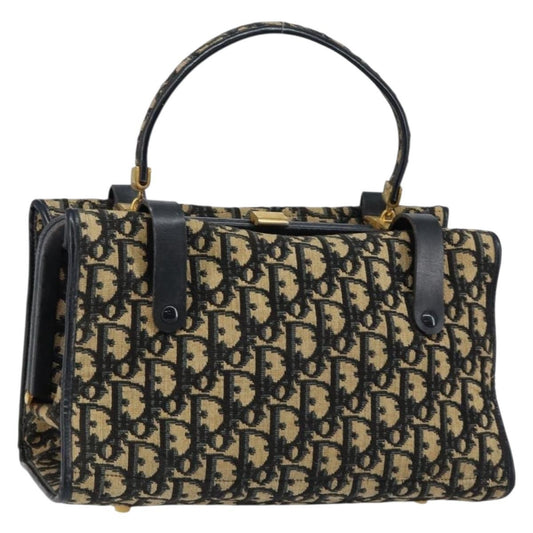 Christian Dior Vintage Trotter Handbag Canvas, NAVY, CANVAS, Handbag