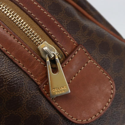 Celine Vintage Macadam Handbag Canvas and Leather, BROWN, CANVAS, Shoulder bag