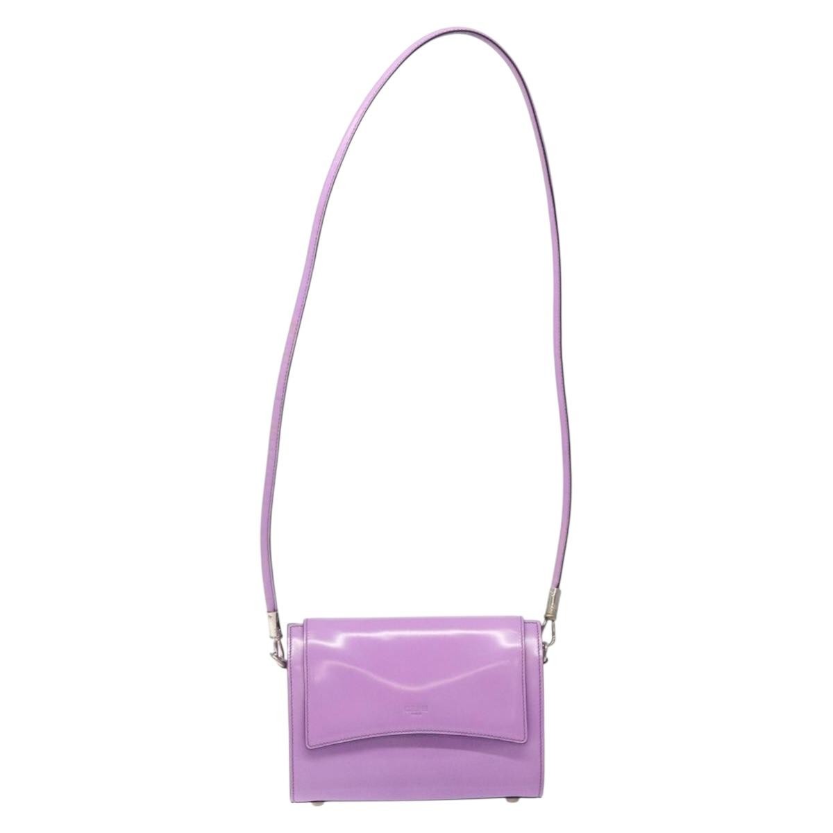 Celine Shoulder Bag Leather, PURPLE, LEATHER, Shoulder bag