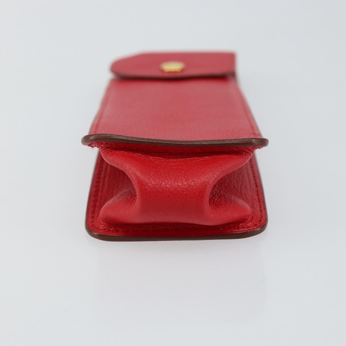Hermes Glasses Case Leather, RED, LEATHER, Wallets