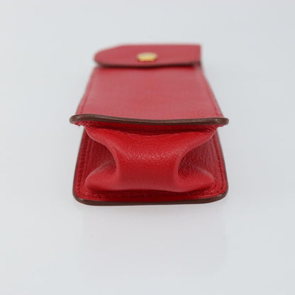 Hermes Glasses Case Leather, RED, LEATHER, Wallets