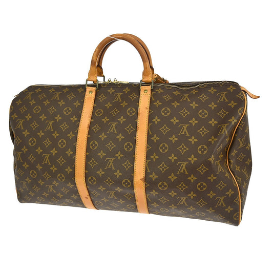 Louis Vuitton Keepall Bag Monogram Canvas, BROWN, CANVAS, Travel bag