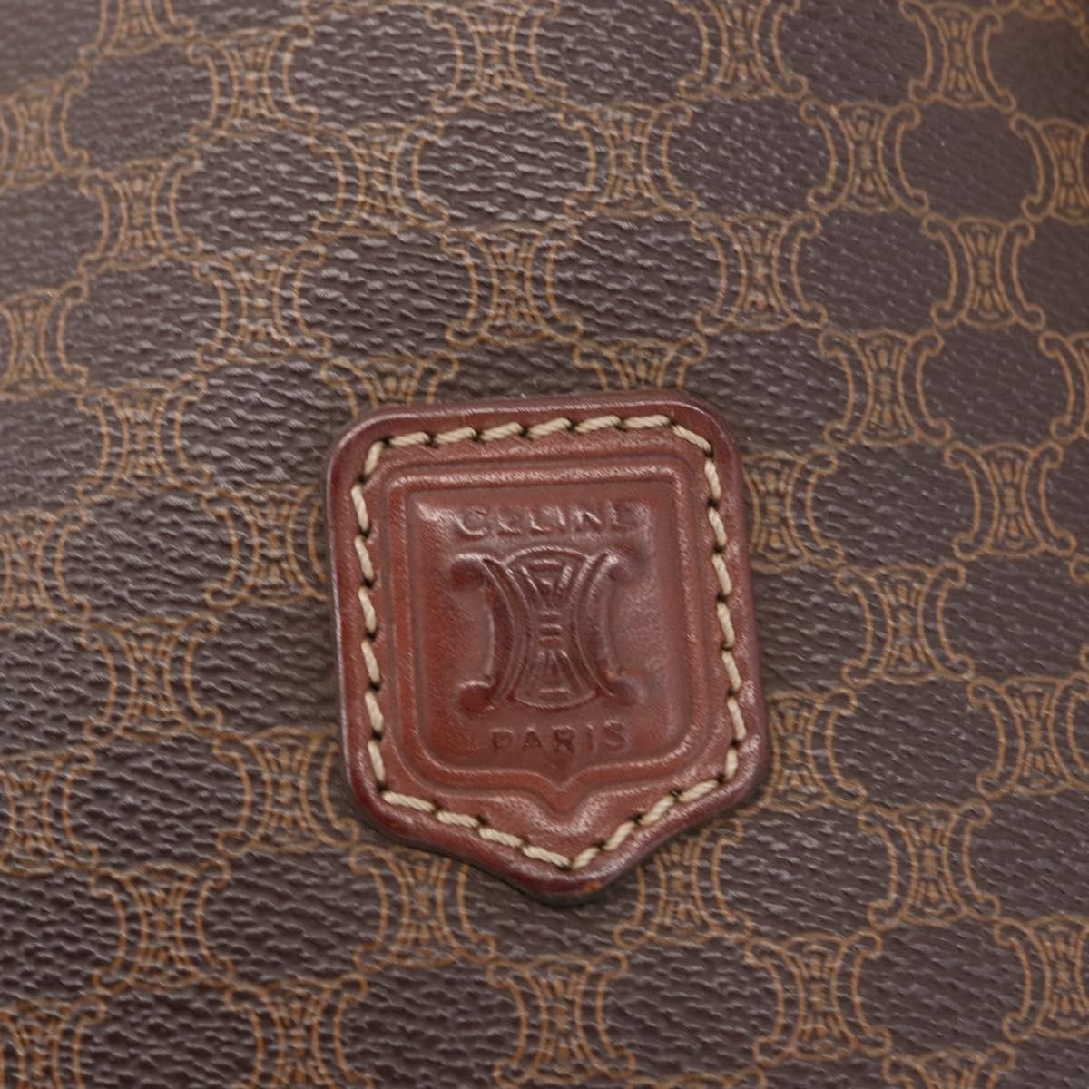 Celine Vintage Macadam Handbag Canvas and Leather, BROWN, CANVAS, Tote bag