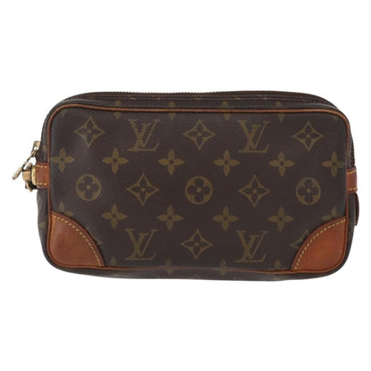 Louis Vuitton Marly Dragonne Clutch Monogram Canvas, BROWN, CANVAS, Clutche & pouche