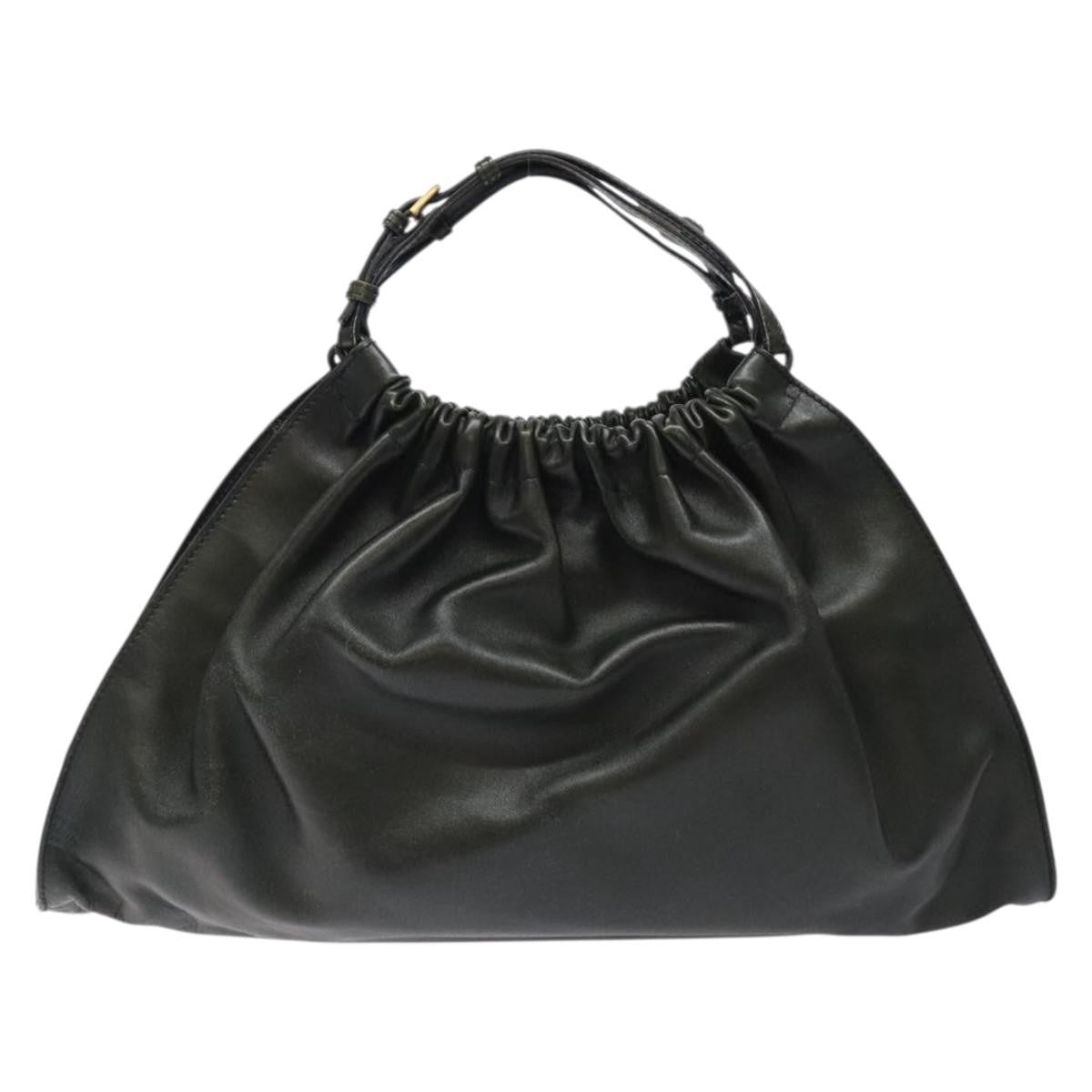 Gucci Vintage Handbag Leather, KHAKI, LEATHER, Handbag