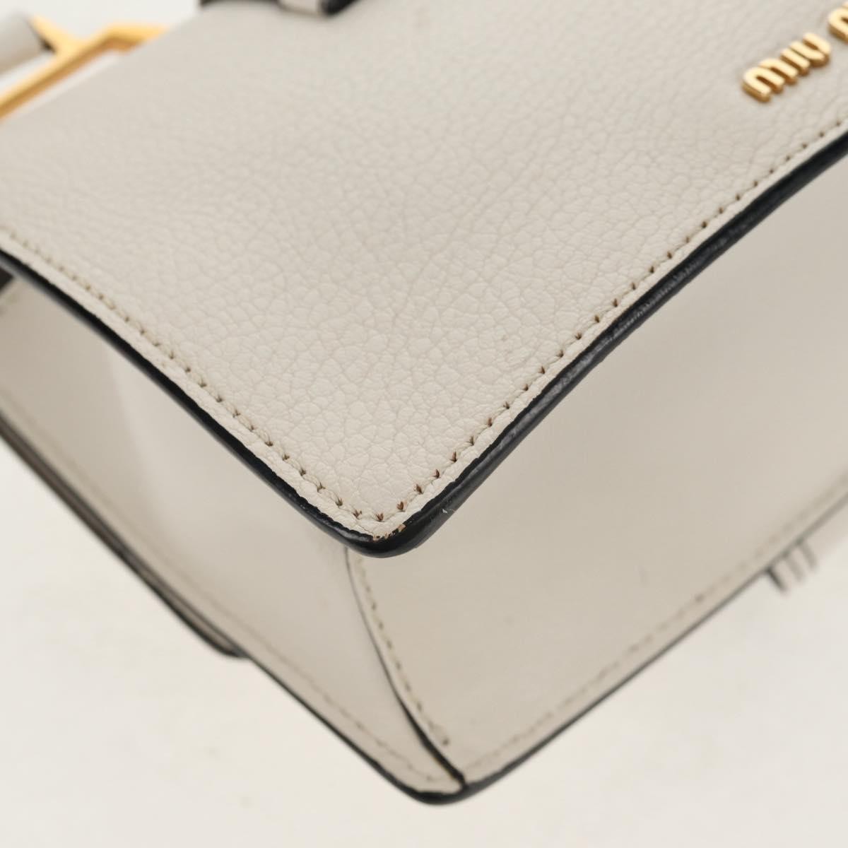 Miu Miu Madras Crystal Buckle Shoulder Bag Leather, WHITE, LEATHER, Shoulder bag