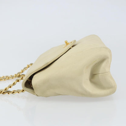 Chanel Vintage Envelope Flap Bag Quilted Lambskin, BEIGE, LEATHER, Shoulder bag