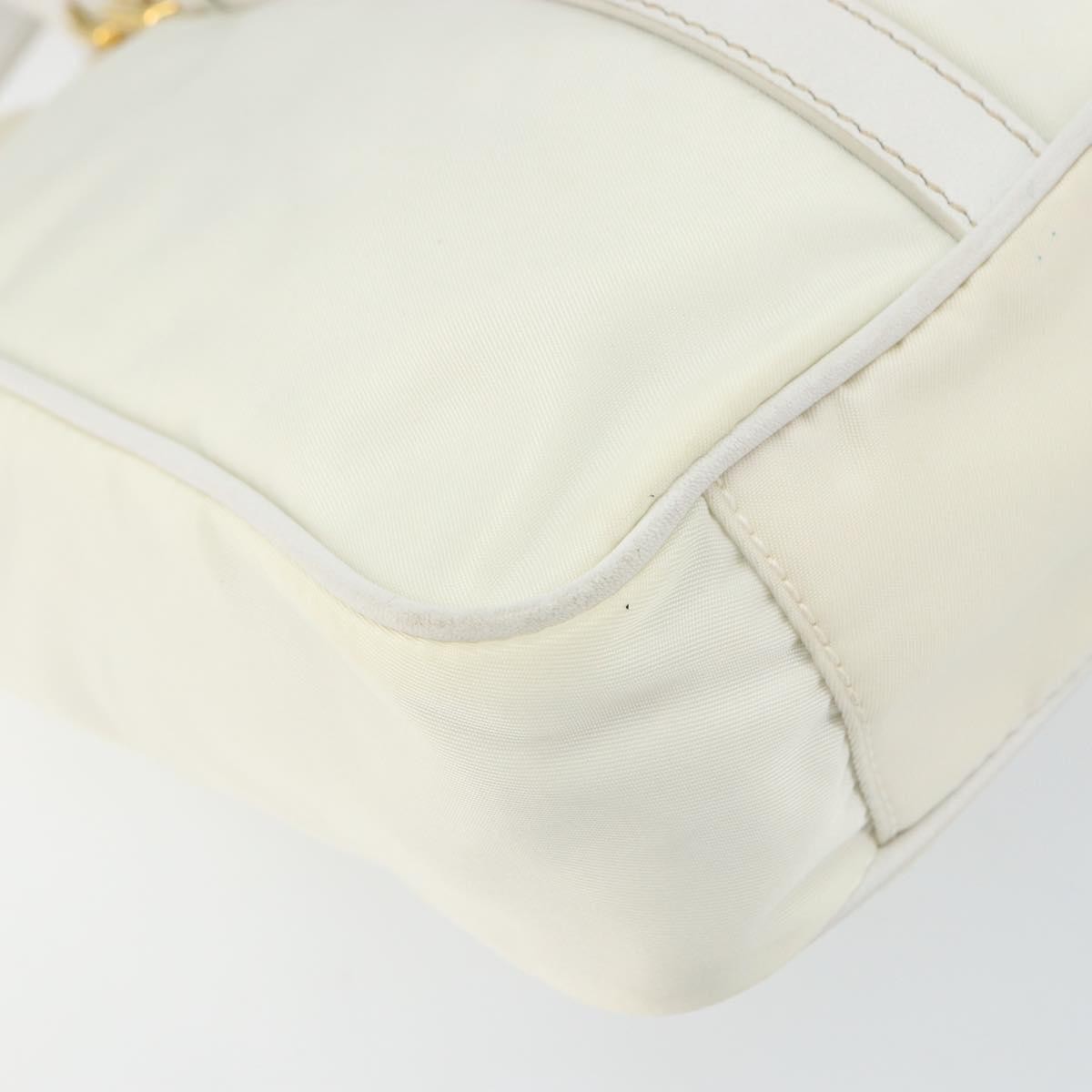 Prada Vintage Tote Tessuto with Leather, WHITE, NYLON, Tote bag
