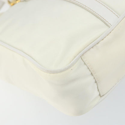 Prada Vintage Tote Tessuto with Leather, WHITE, NYLON, Tote bag