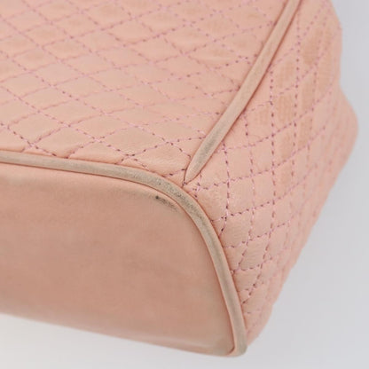 Bally Vintage Handbag Quilted Leather, PINK, LEATHER, Handbag