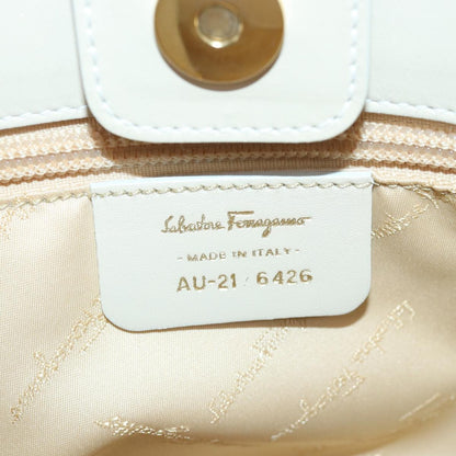 Salvatore Ferragamo Gancini Shoulder Bag Leather, BEIGE, LEATHER, Shoulder bag