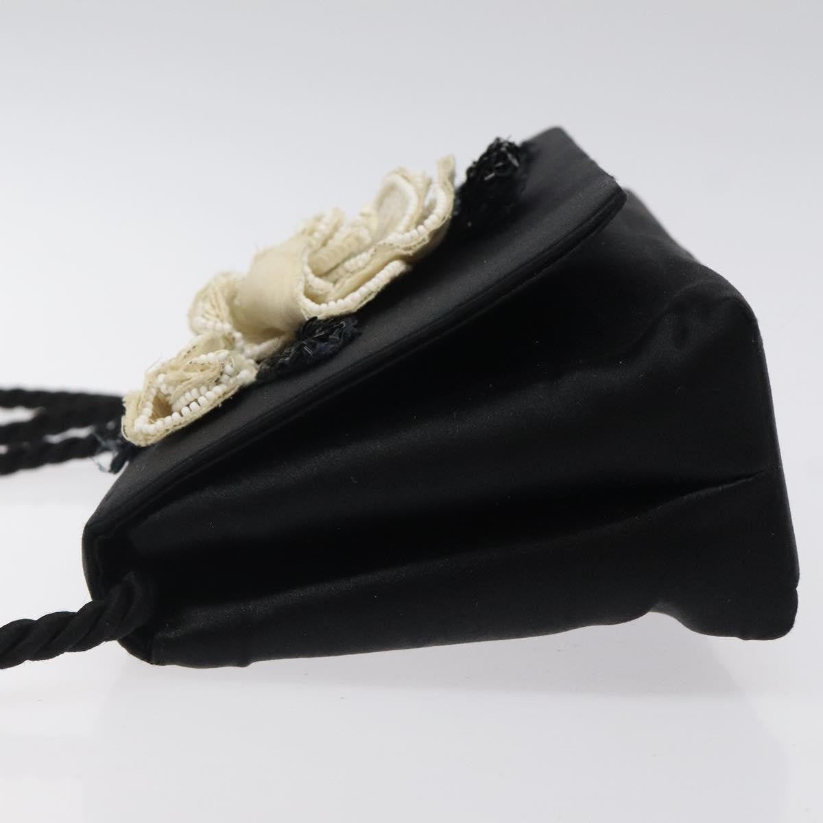 Chanel Vintage Camellia Flap Crossbody Bag Silk, BLACK, SILK, Shoulder bag