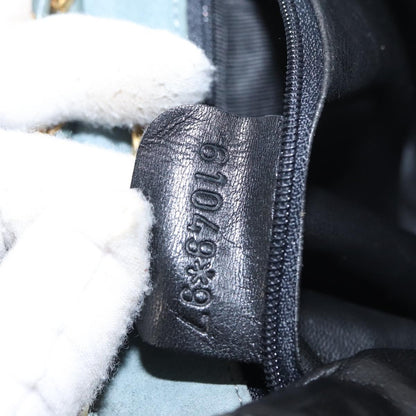 Bally Vintage Chain Shoulder Bag Quilted Suede, GRAY, SUEDE, Shoulder bag