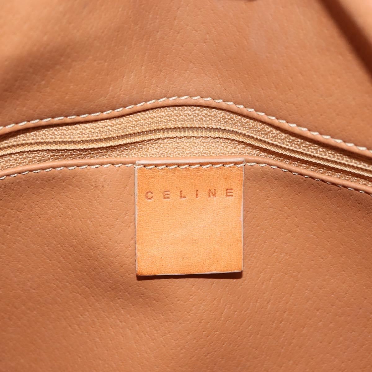 Celine Vintage Macadam Handbag Canvas and Leather, BROWN, CANVAS, Handbag