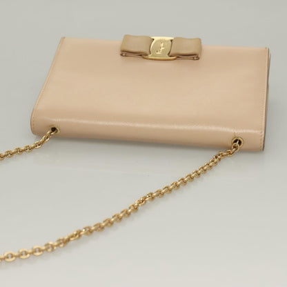 Salvatore Ferragamo Ginny Crossbody Bag Leather, BEIGE, LEATHER, Shoulder bag