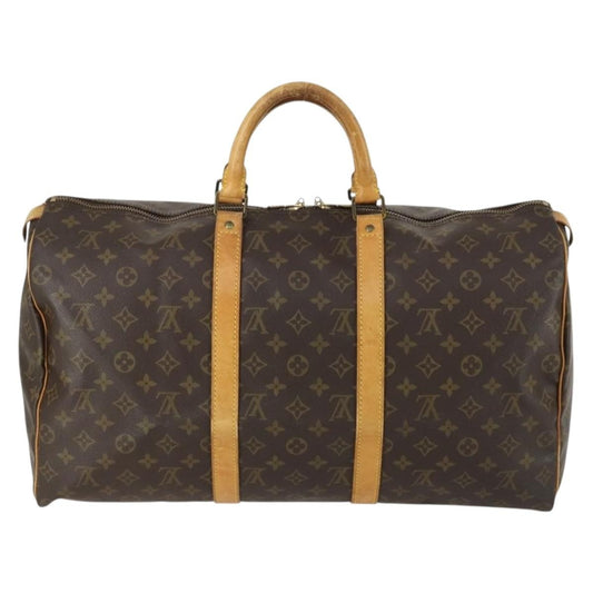 Louis Vuitton Keepall Bag Monogram Canvas, BROWN, CANVAS, Travel bag