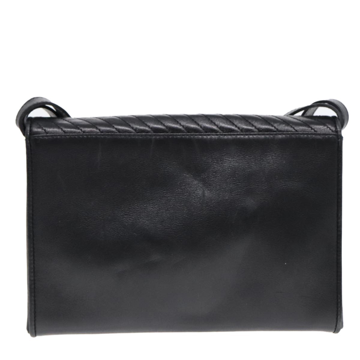 Celine Vintage Flap Shoulder Bag Leather, BLACK, LEATHER, Shoulder bag