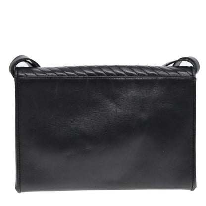 Celine Vintage Flap Shoulder Bag Leather, BLACK, LEATHER, Shoulder bag