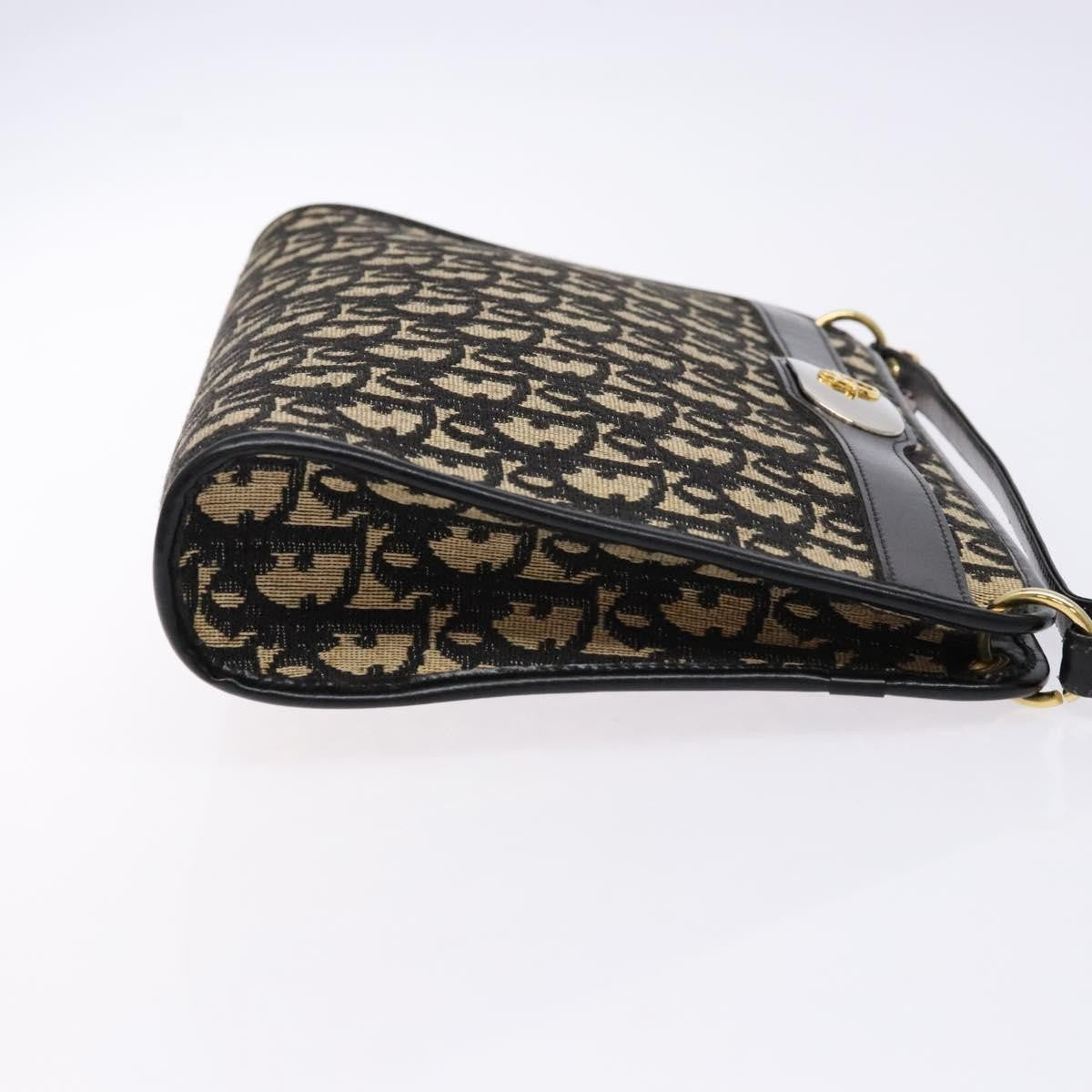 Christian Dior Vintage Trotter Shoulder Bag Canvas, NAVY, CANVAS, Shoulder bag