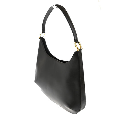 Salvatore Ferragamo Gancini Shoulder Bag Leather, Brown, Leather, Shoulder Bag