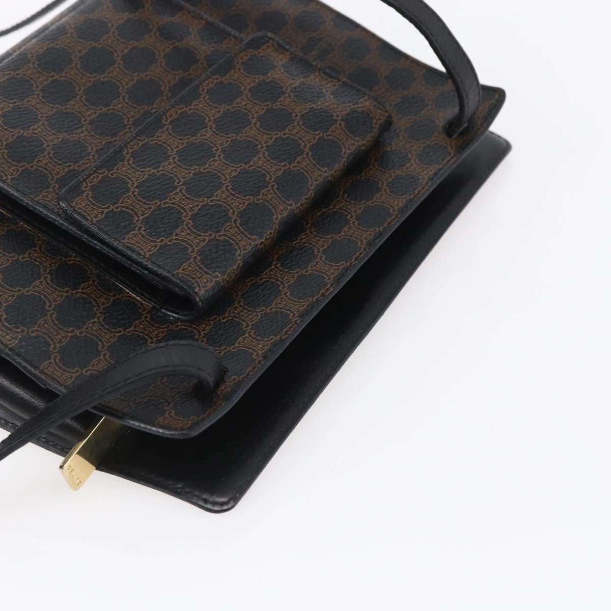 Celine Vintage Macadam Shoulder Bag Canvas, BLACK, CANVAS, Shoulder bag