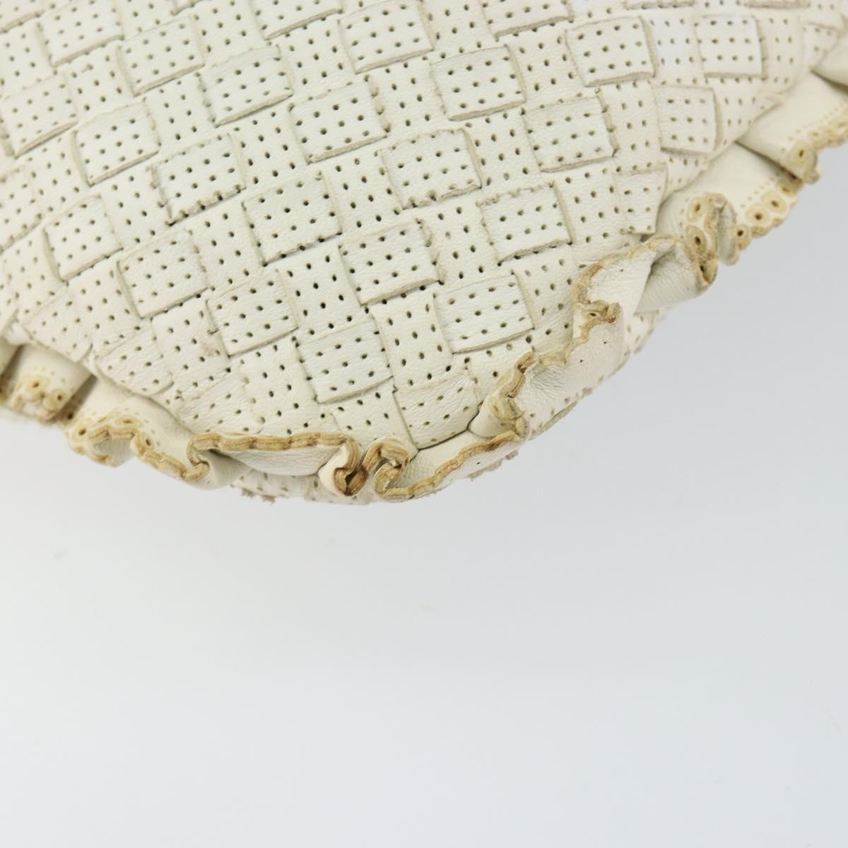 Bottega Veneta Veneta Hobo Perforated Intrecciato Nappa, WHITE, LEATHER, Handbag