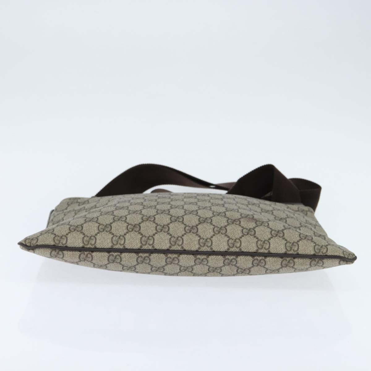 Gucci Zip Top Messenger Bag GG Coated Canvas, BEIGE, CANVAS, Shoulder bag