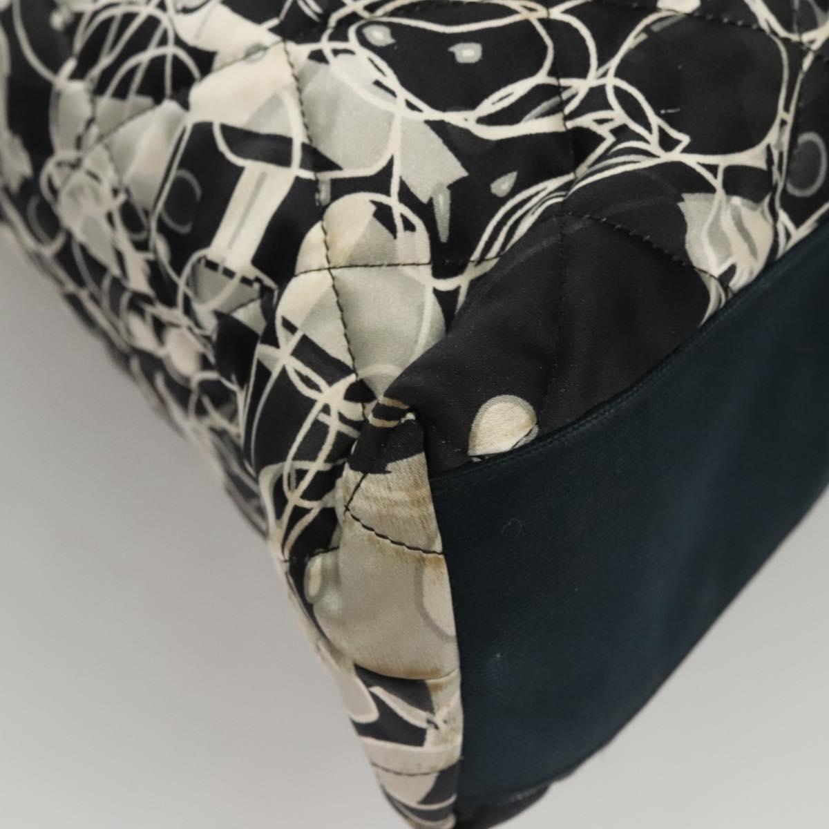 Chanel Kaleidoscope Chain Tote Quilted Printed Satin, BLACK, SILK, Shoulder bag