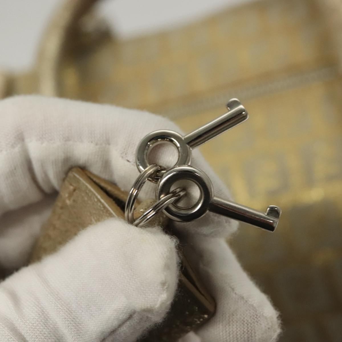 Fendi Boston Bag Zucchino Lurex Canvas, SILVER, CANVAS, Handbag