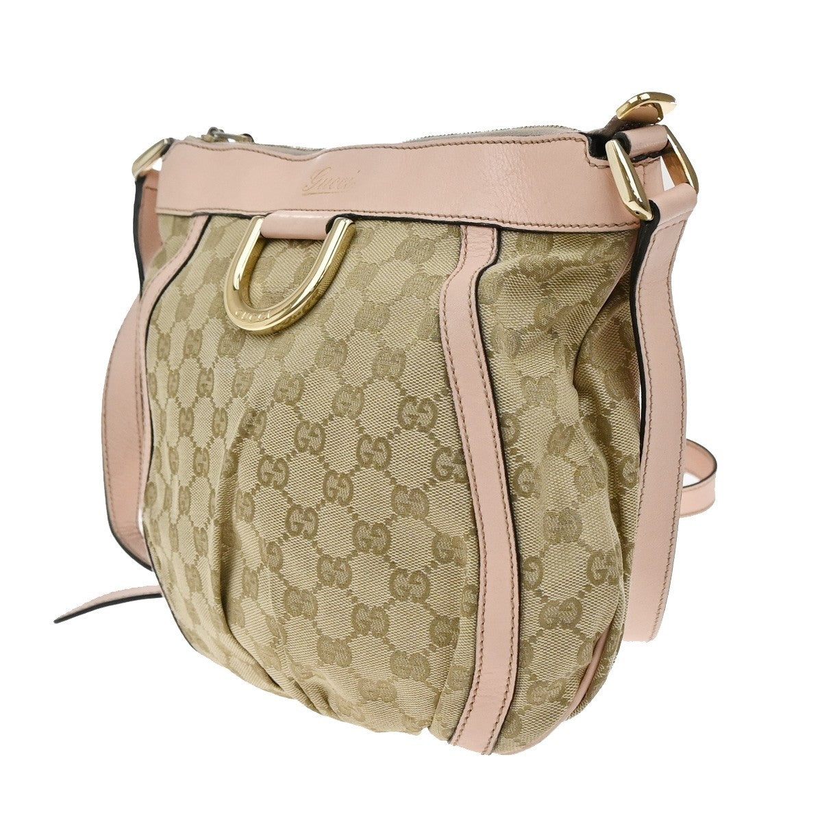 Gucci D-Ring Shoulder Bag (Outlet) GG Canvas, Brown, Canvas, Shoulder Bag