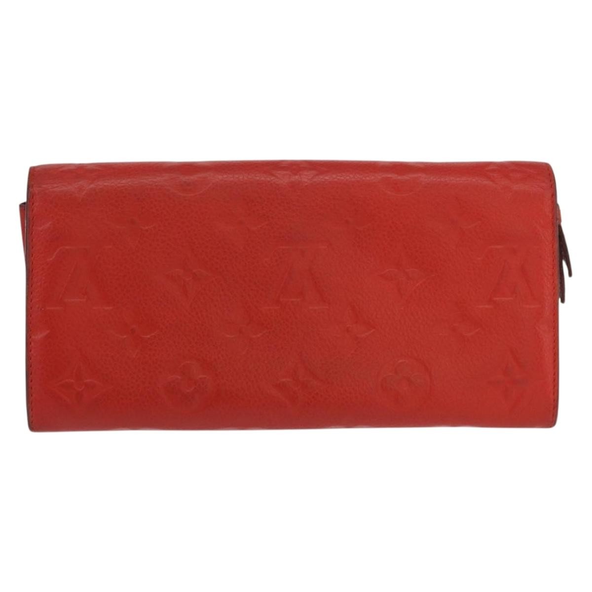 Louis Vuitton Sarah Wallet NM Monogram Empreinte Leather, ORANGE, LEATHER, Wallets