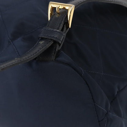 Prada Buckle Backpack Quilted Tessuto, NAVY, NYLON, Backpack