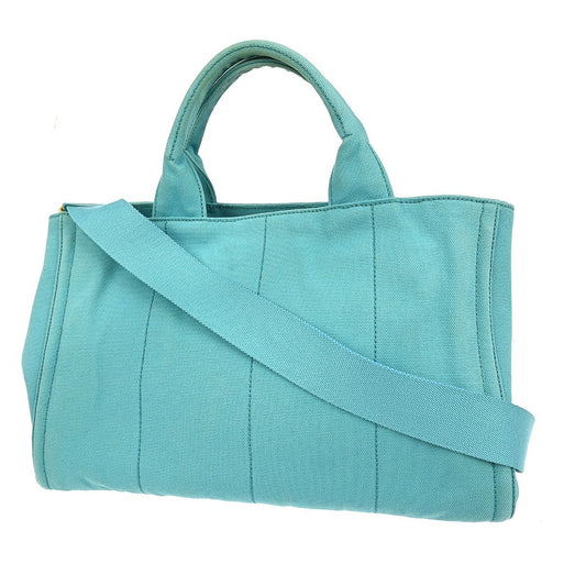 Prada Canapa Tote Rhinestone Embellished Canvas, BLUE, CANVAS, Tote bag