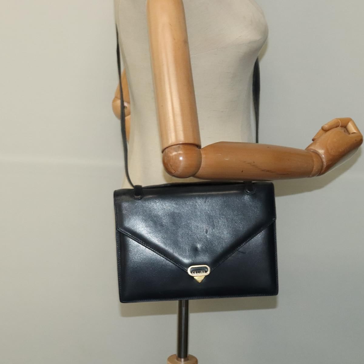 Celine Envelope Shoulder Bag Leather, NAVY, LEATHER, Shoulder bag