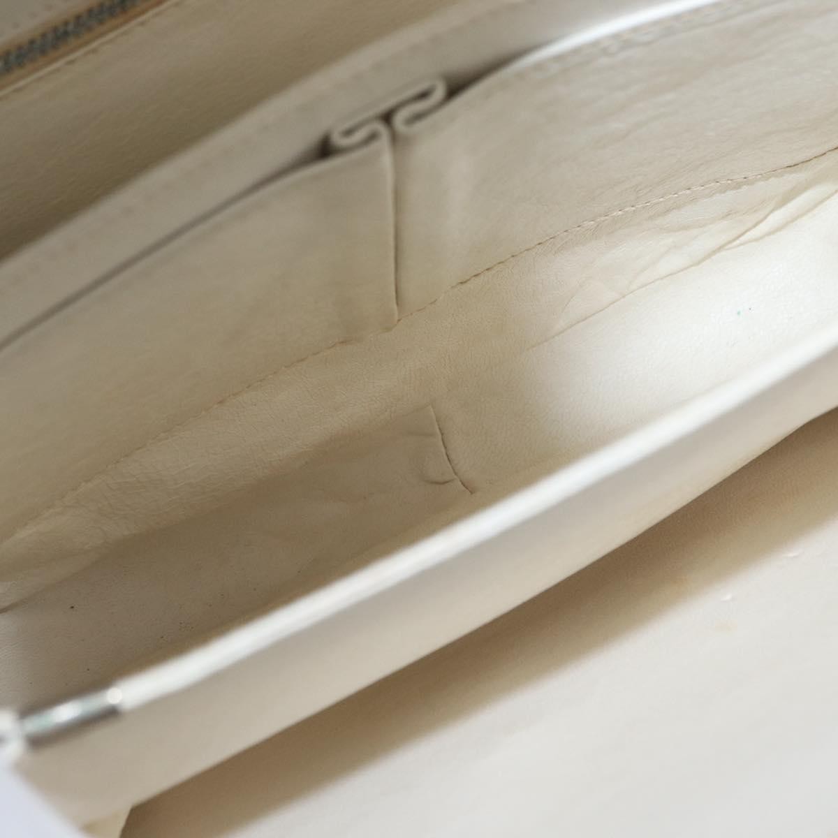 Celine Vintage Shoulder Bag Leather, WHITE, LEATHER, Shoulder bag