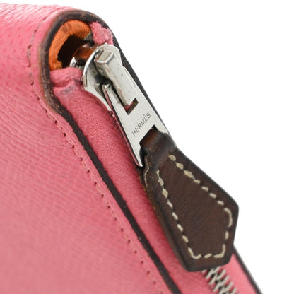 Hermes Azap Zip Around Wallet Silk'in Epsom, PINK, CALFSKIN, Wallets